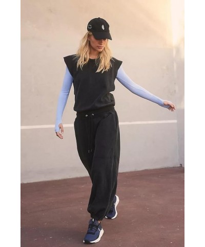 Women Casual Jumpsuits One Piece Outfits Sleeveless Loose Long Pants Romper Black $19.78 Jumpsuits