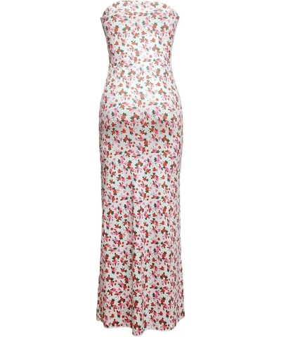 Sexy Tube Top Dress for Women Summer Strapless Floral Print Bodycon Maxi Dress Party Club Cocktail Dresses Red Green Flower $...