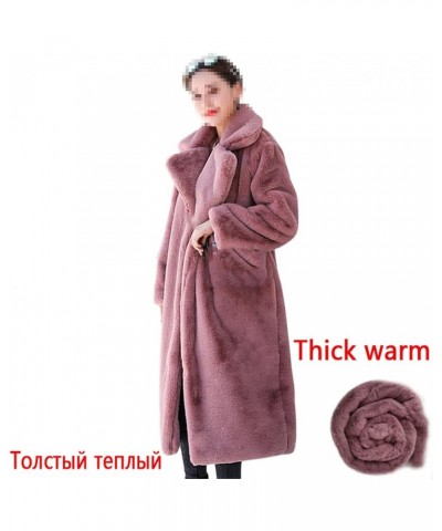 Long Fur Coat Women Open Front Loose Faux Fur Jackets Lapel Thick Warm Female Plush Coats with Pockets Gray $42.87 Coats