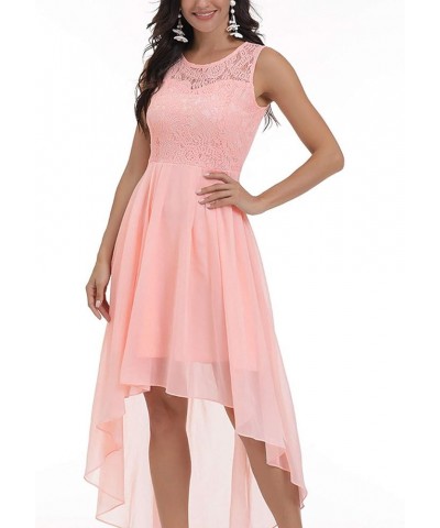 Women's Summer Dresses Floral Lace Hi-Lo Bridesmaid Dress Sleeveless Formal Wedding Maxi Dress Dresses Pink $12.40 Others