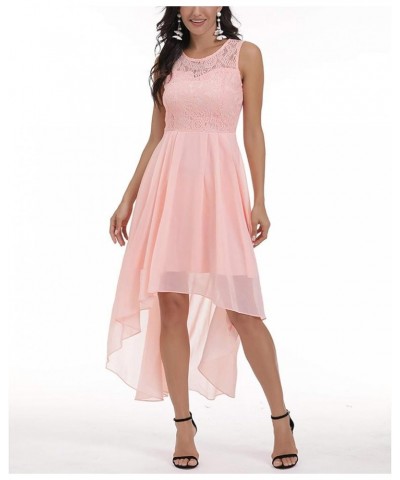 Women's Summer Dresses Floral Lace Hi-Lo Bridesmaid Dress Sleeveless Formal Wedding Maxi Dress Dresses Pink $12.40 Others