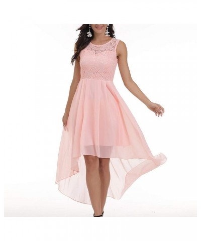 Women's Summer Dresses Floral Lace Hi-Lo Bridesmaid Dress Sleeveless Formal Wedding Maxi Dress Dresses Pink $12.40 Others