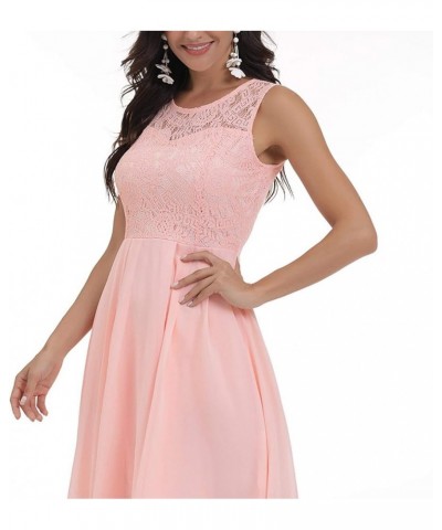 Women's Summer Dresses Floral Lace Hi-Lo Bridesmaid Dress Sleeveless Formal Wedding Maxi Dress Dresses Pink $12.40 Others