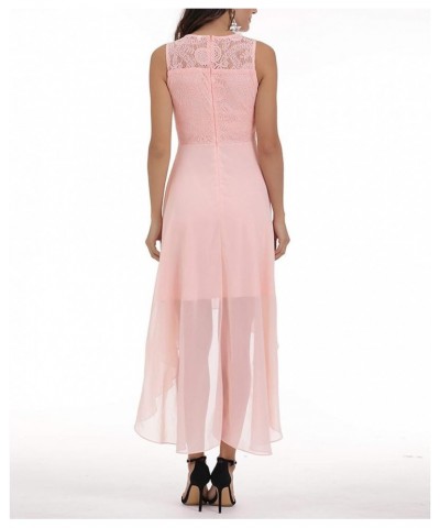 Women's Summer Dresses Floral Lace Hi-Lo Bridesmaid Dress Sleeveless Formal Wedding Maxi Dress Dresses Pink $12.40 Others