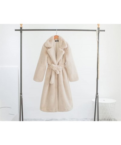 Long Fur Coat Women Open Front Loose Faux Fur Jackets Lapel Thick Warm Female Plush Coats with Pockets Gray $42.87 Coats