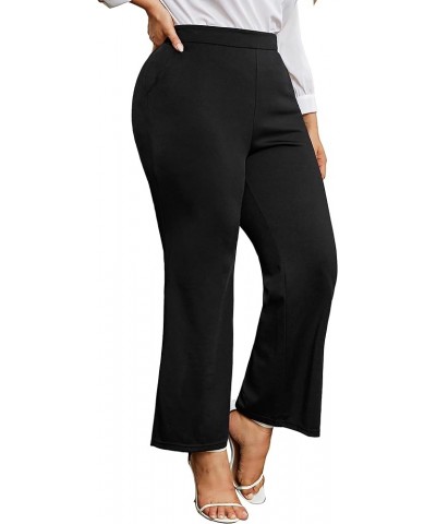 Kim Curvy Plus Size Flare Dress Pants Pants for Women High Waist Pants Bell Bottom with Pockets for Work and Casual Black $18...