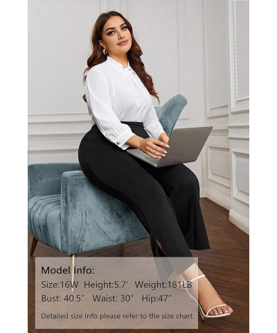 Kim Curvy Plus Size Flare Dress Pants Pants for Women High Waist Pants Bell Bottom with Pockets for Work and Casual Black $18...