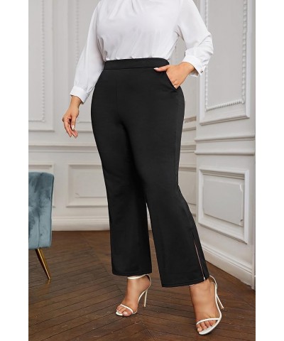 Kim Curvy Plus Size Flare Dress Pants Pants for Women High Waist Pants Bell Bottom with Pockets for Work and Casual Black $18...