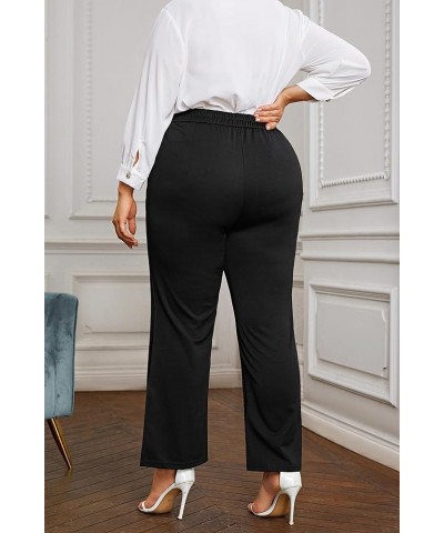 Kim Curvy Plus Size Flare Dress Pants Pants for Women High Waist Pants Bell Bottom with Pockets for Work and Casual Black $18...