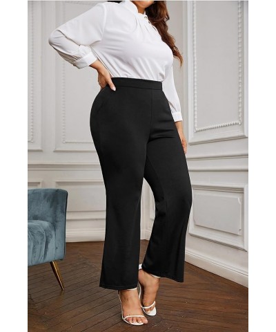 Kim Curvy Plus Size Flare Dress Pants Pants for Women High Waist Pants Bell Bottom with Pockets for Work and Casual Black $18...