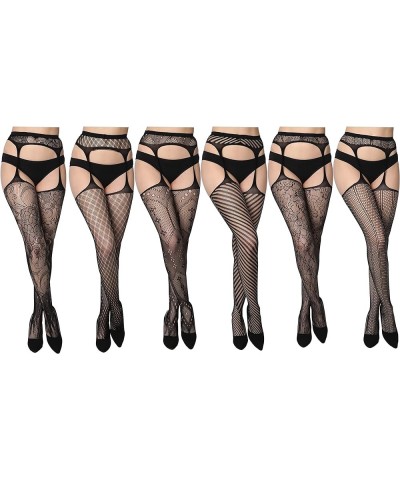 Fishnet Women's Lace Stockings Tights Sexy Pantyhose Regular & Plus Sizes (Pack of 6) 2010 Black $10.40 Socks