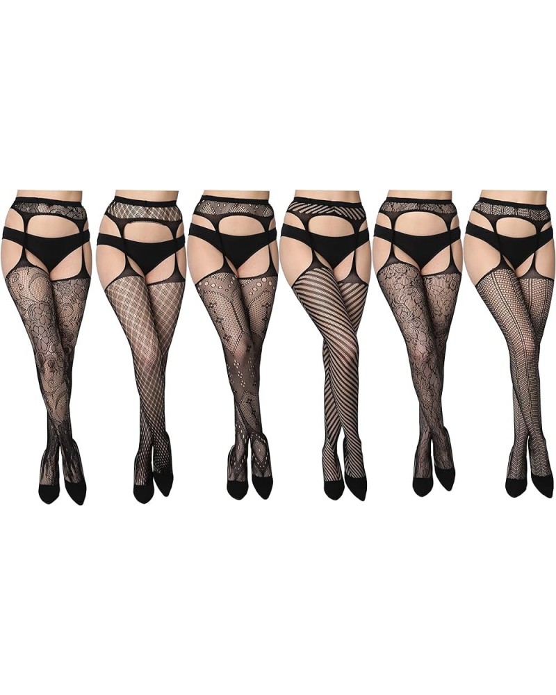 Fishnet Women's Lace Stockings Tights Sexy Pantyhose Regular & Plus Sizes (Pack of 6) 2010 Black $10.40 Socks