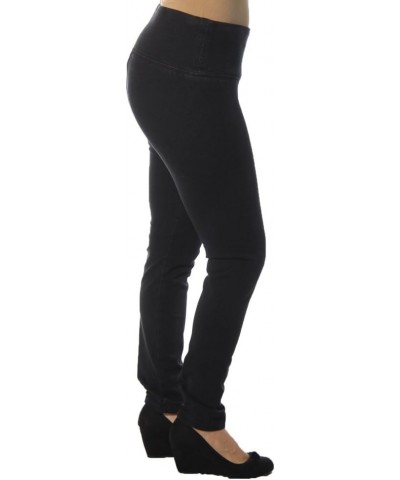 Slim Women's Wide Pull on French Terry Legging Black Denim $10.58 Leggings