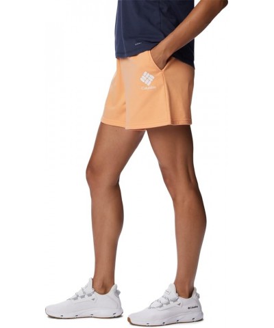 Women's Trek French Terry Short Peach/White Stacked Logo $8.42 Activewear