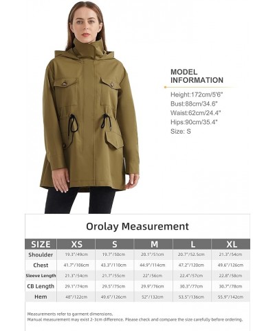 Women's Short Windproof Trench Coat Outdoor Lightweight Hooded Coat Navy $31.17 Jackets