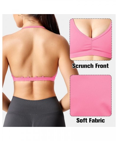 Workout Sports Bras for Women Padded Strappy Open Back Gym Bra Lorelie Light Impact Criss Cross Yoga Crop Top 0 Light Pink $1...