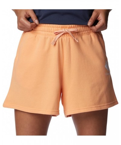 Women's Trek French Terry Short Peach/White Stacked Logo $8.42 Activewear