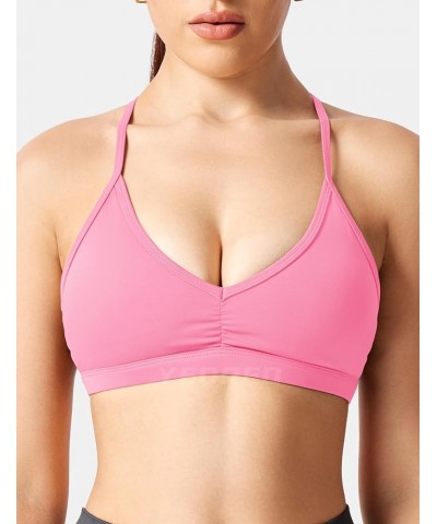 Workout Sports Bras for Women Padded Strappy Open Back Gym Bra Lorelie Light Impact Criss Cross Yoga Crop Top 0 Light Pink $1...