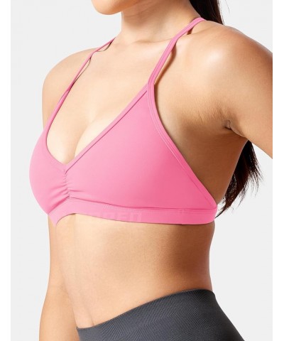 Workout Sports Bras for Women Padded Strappy Open Back Gym Bra Lorelie Light Impact Criss Cross Yoga Crop Top 0 Light Pink $1...