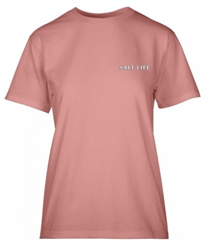 Women's Sea Escape Badge Long Sleeve Tee Pink Clay Small $10.81 T-Shirts