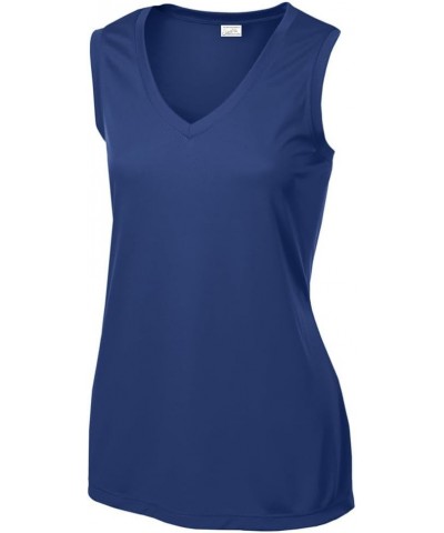 Ladies Sleeveless Athletic Tee Shirt. Sizes XS-4XL True Royal $14.75 Activewear