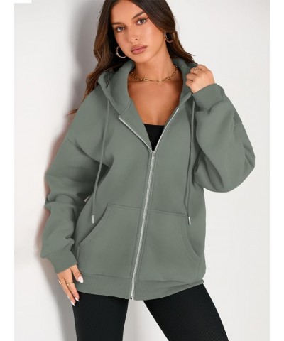 Women's Cute Hoodies Teen Girl Fall Jacket Oversized Sweatshirts Casual Drawstring Zip Up Y2K Hoodie with Pocket Lightgreen $...