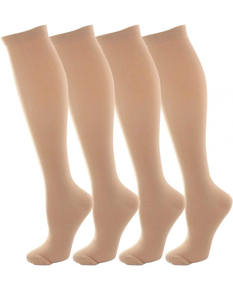 Compression Socks for Women and Men Support Graduated 15-20 mmHg Medias De Compresion Mujer(4 Pairs) Beige (4 Pairs) $10.19 A...