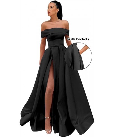 Women's Off Shoulder Prom Dresses Long Ball Gown Slit Backless Formal Evening Gown Party Dress with Pockets Purple $40.85 Dre...