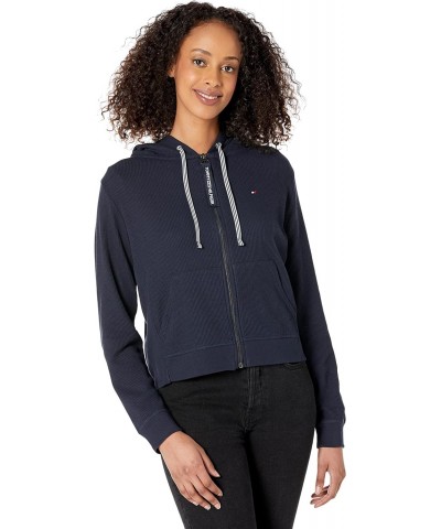 Women's Waffle Zip Hoodie, Sky Captain, Medium $33.92 Hoodies & Sweatshirts