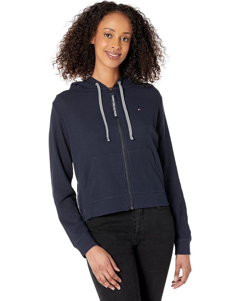 Women's Waffle Zip Hoodie, Sky Captain, Medium $33.92 Hoodies & Sweatshirts