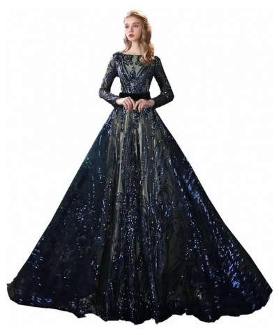 Sequined Evening Dress Green Prom Dress Detachable Skirt Mermaid Gowns Navy Blue3 $44.64 Dresses