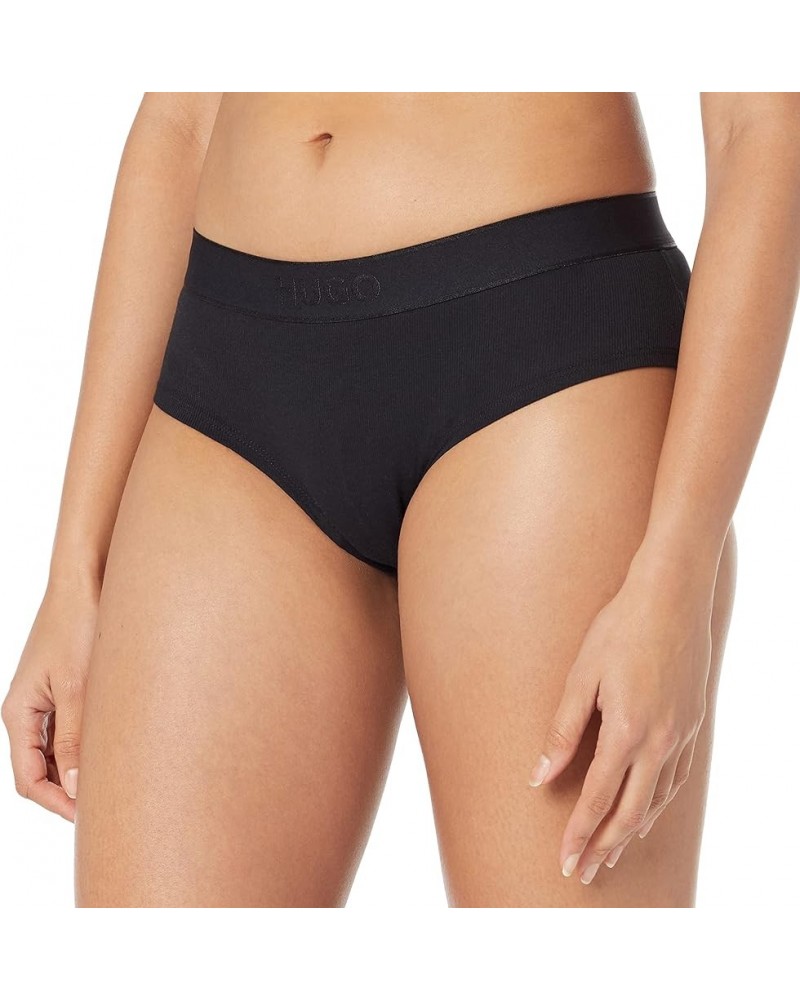 HUGO Women's Ribbed Jersey Hipster Brief Black Fog $6.19 Lingerie