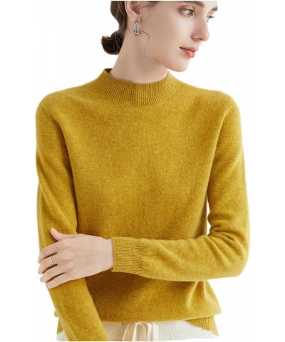 Cashmere Sweaters for Women, Pure Wool Semi-Turtleneck Crew Neck Sweaters, Long Sleeve Pullover Cashmere Sweater C $16.52 Swe...