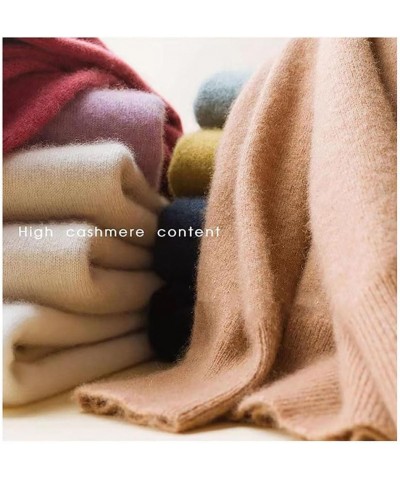 Cashmere Sweaters for Women, Pure Wool Semi-Turtleneck Crew Neck Sweaters, Long Sleeve Pullover Cashmere Sweater C $16.52 Swe...