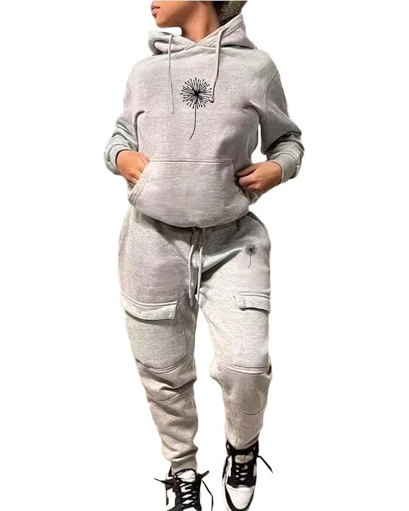 Womens 2 Piece Outfits Lounge Hoodie Sweatsuit Sets Tracksuit 2023 Fall Fashion Sweatshirt Sweatpants with Pockets 07-grey $9...