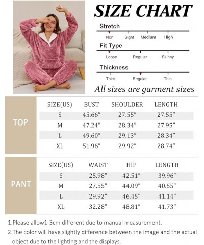 Women' s Fluffy Fleece Pajamas Set Winter 2 Piece Plush Pullover and Pants Loungewear Sleepwear with Pockets 01purple $12.59 ...