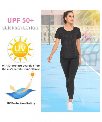 Women's Short Sleeve Golf Shirts Sun Protection Workout Pullover Half Zip Sweatshirt Athletic Running Top D01-short Sleeve Bl...