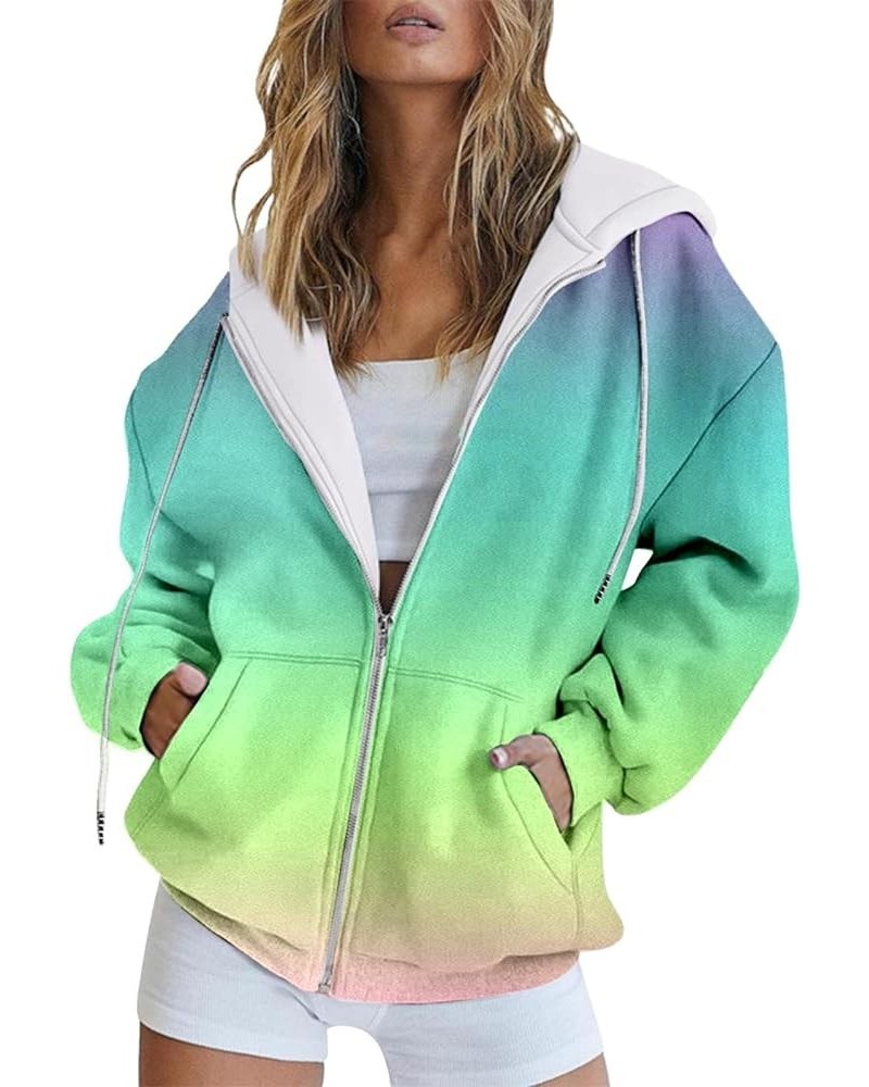 Women's Spring 2024 Zip Up Hoodies Long Sleeve Sweatshirts Fall Outfits Oversized Sweaters Casual Fashion Jackets Top 1-i $13...