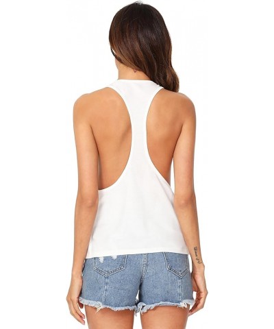 Women's Sleeveless Flowy Loose Fit Racerback Yoga Workout Tank Top White $8.15 Activewear