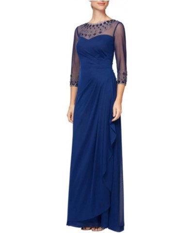 Womens Long A-Line Sweetheart Neck Dress (Petite and Regular Sizes) Royal Beaded $28.79 Dresses