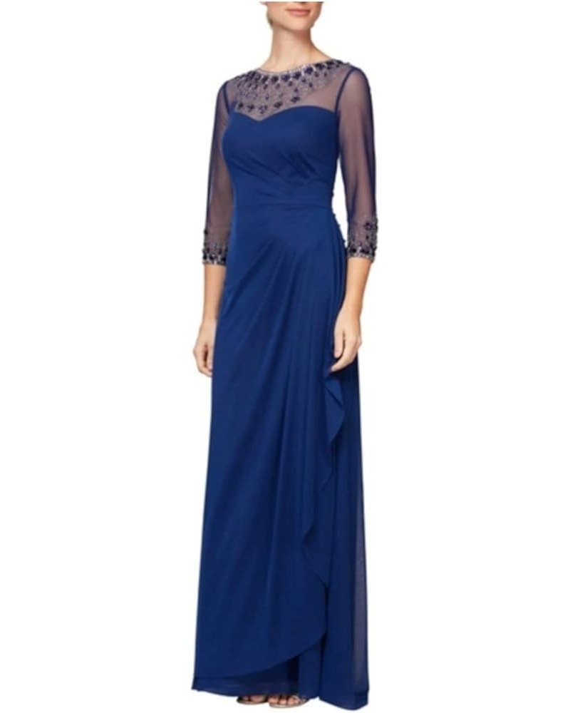 Womens Long A-Line Sweetheart Neck Dress (Petite and Regular Sizes) Royal Beaded $28.79 Dresses