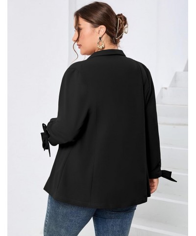 Women's Plus Size Casual Loose Blazers Long Sleeve Open Front Work Office Jacket Black $12.25 Blazers