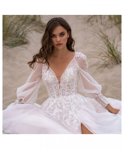 Long Sleeve Tulle Prom Dresses Long Lace Applique Ball Gown 2024 A Line Wedding Evening Party Gowns Lilac $44.52 Dresses