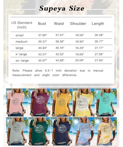 Be Joyful Sunshine T-Shirt Women Beach Coconut Trees Graphic Shirt Spring Vacation Tee Tops Green $8.84 T-Shirts