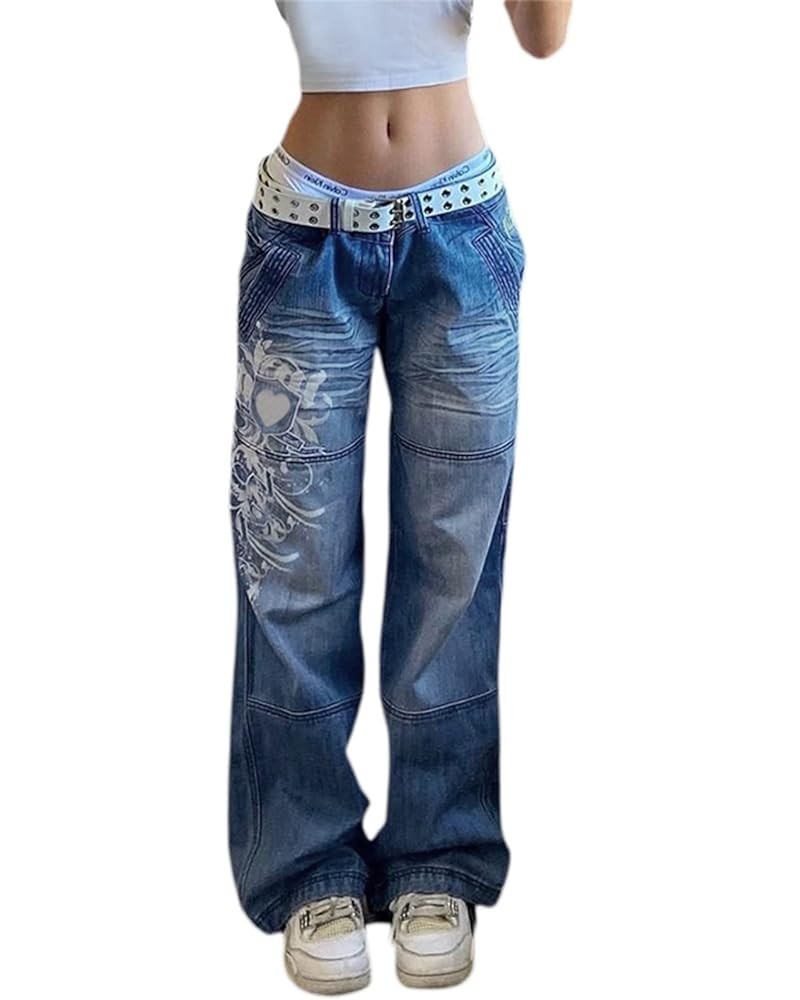 Women Baggy Jeans Casual Loose Boyfriends Jeans High Waist Denim Pants Vintage Wide Leg Jeans E-Girl Streetwear Blue-a $13.44...