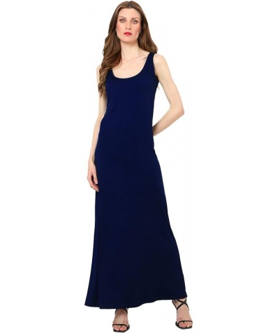 Women's Casual Sleeveless Summer Ankle Length Beach Maxi Long Dress Navy $13.74 Swimsuits