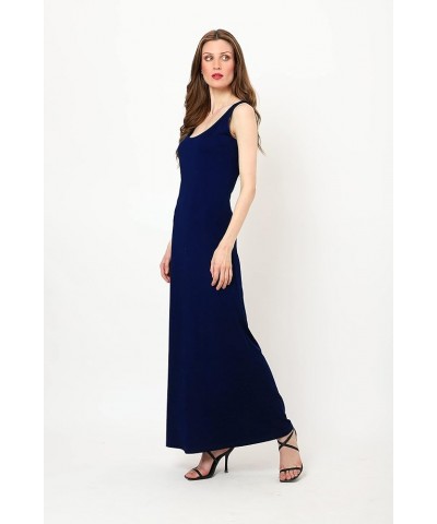 Women's Casual Sleeveless Summer Ankle Length Beach Maxi Long Dress Navy $13.74 Swimsuits