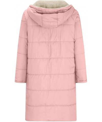 Womens Sherpa Puffer Jackets Zip Up Long Parka Quilted Lightweight Down Coat Fleece Lined Outdoor Anorak Hood Pink $25.81 Jac...