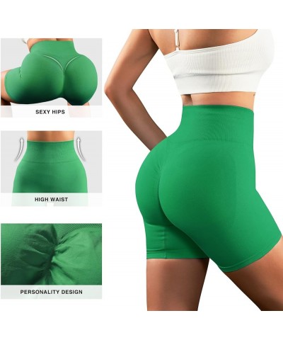 1-3 Pack Workout Shorts Women Scrunch Butt Lifting Biker Shorts Seamless Gym Workout Booty Shorts 2-pack Black / Green $10.59...