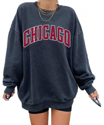 Women's Oversized Sweatshirt Los Angeles California Crewneck Long Sleeve Casual Loose Pullover Tops 9 Navy $16.20 Hoodies & S...